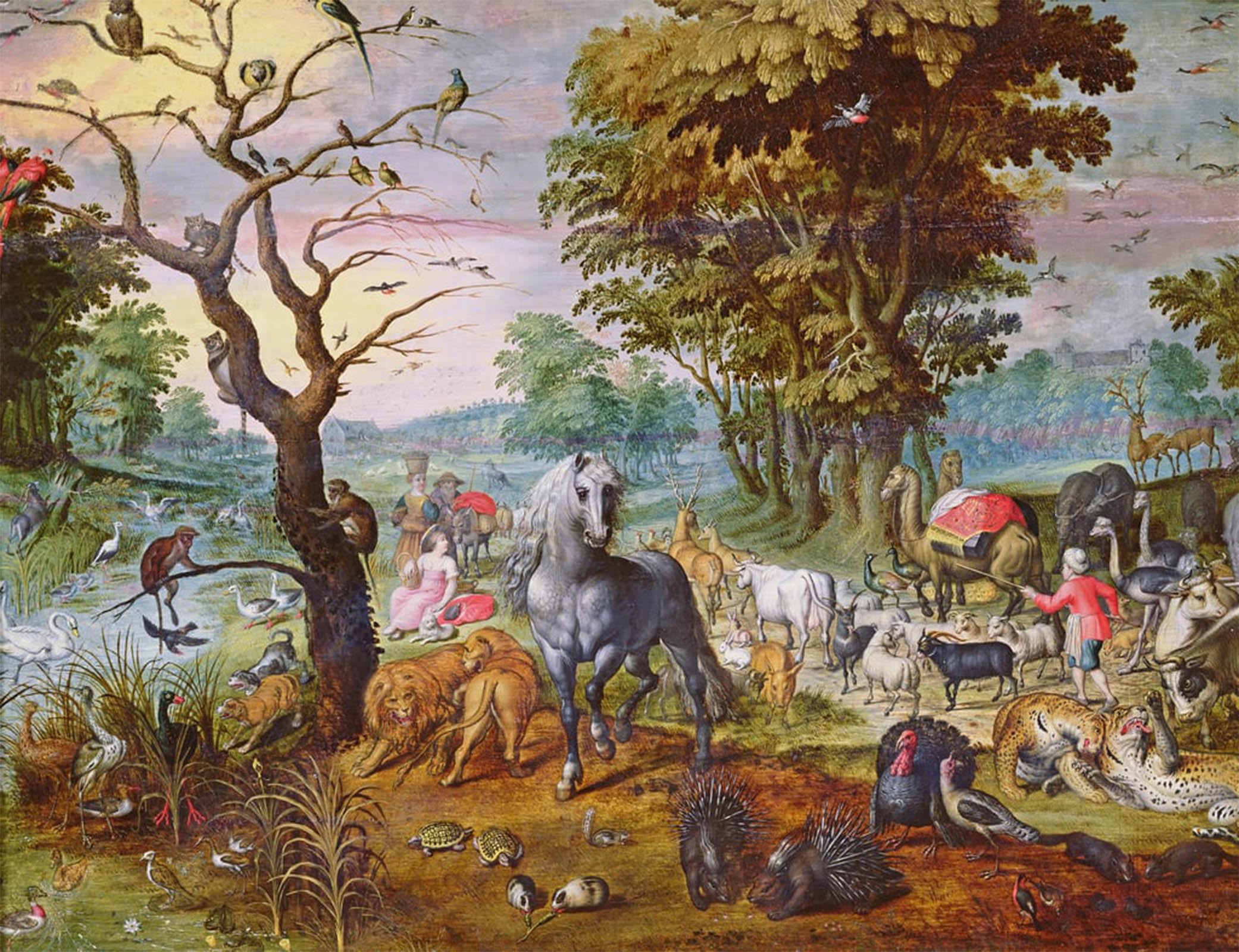 POSTERIIk Vintage Print Pop Art Landscape Artwork the Entry to the Ark by Jan Van Kessel the Elder Art Prints for Office Home Decor 60x90cm