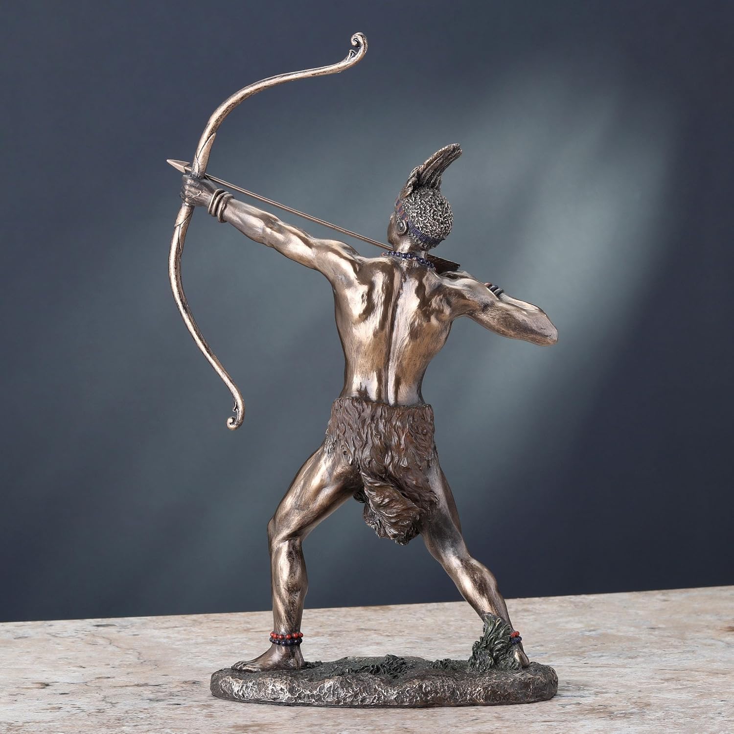 Veronese Design 11 Inch Orisha Ochosi The Divine Hunter Drawing His Bow Cold Cast Resin Statue Bronze Finish Sculpture