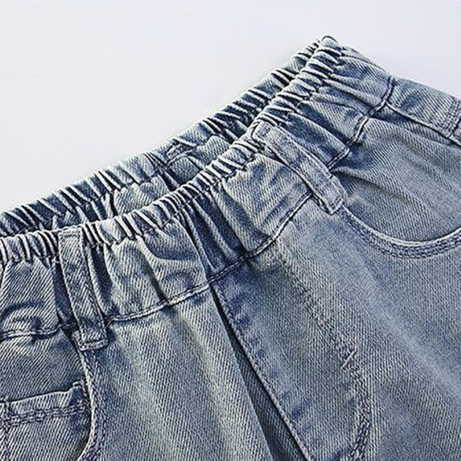 Girls Jean Shorts Baggy Loose Fit Rolled Hem Bermuda Denim Shorts Side-Stripe Bowknot Y2k Cute Streetwear Teen School Clothes