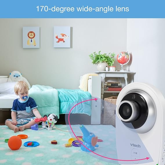 VTech VM351-2 Video Baby Monitor with Interchangeable Wide-Angle Optical Lens and Standard Optical Lens