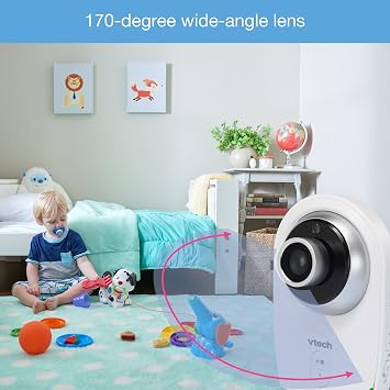 VTech VM351-2 Video Baby Monitor with Interchangeable Wide-Angle Optical Lens and Standard Optical Lens