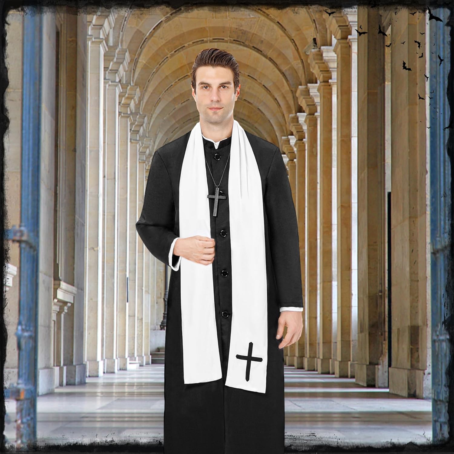 Funnlot Priest Costume for Men, Priest Halloween Costumes for Men Adult Priest Robe Outfit for Men Costume - Image 5