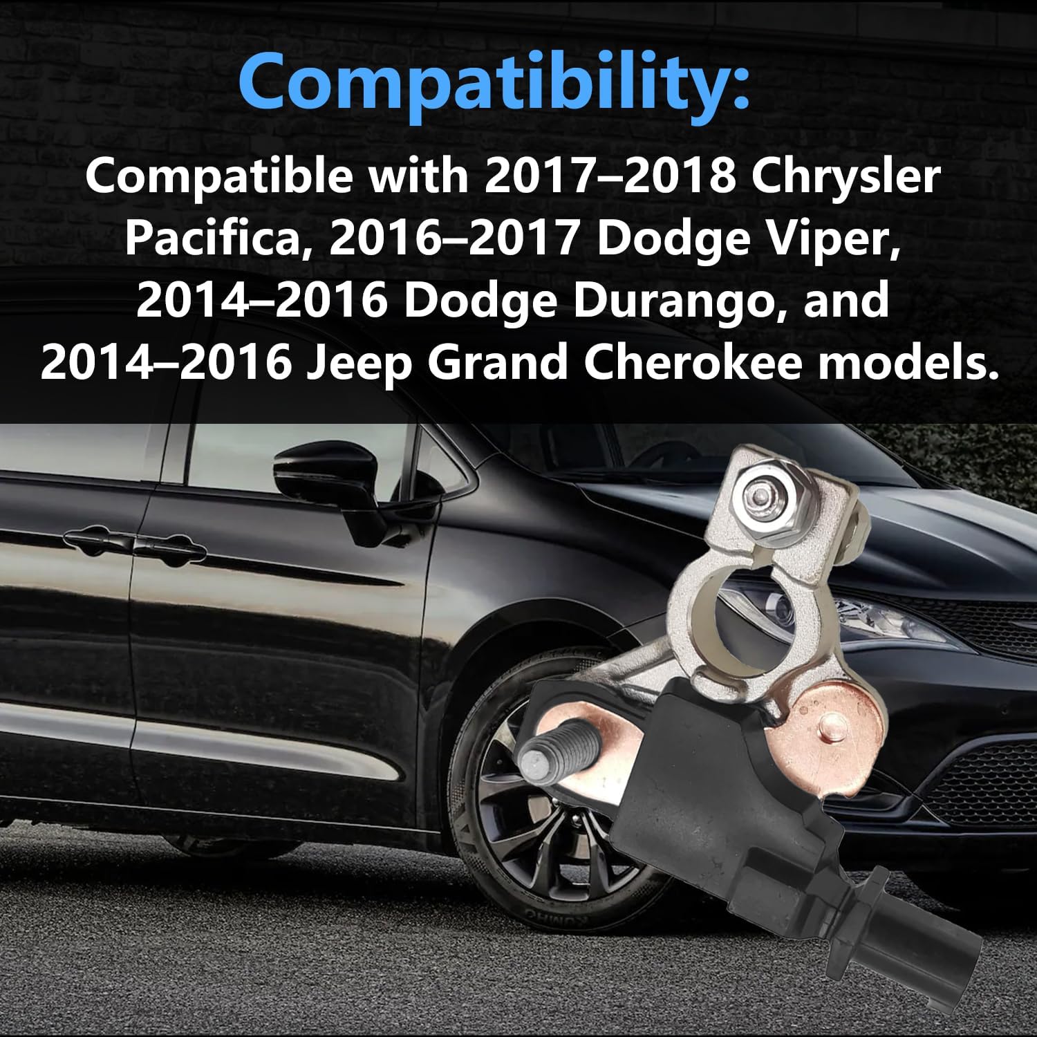 Battery Sensor Compatible with 2014-2018 Chrysler Pacifica Dodge Viper Dodge Durango Jeep Grand Cherokee,Battery Monitor Sensor Module Replace 56029713AB 56029713AA 56029713AD 56029713AC