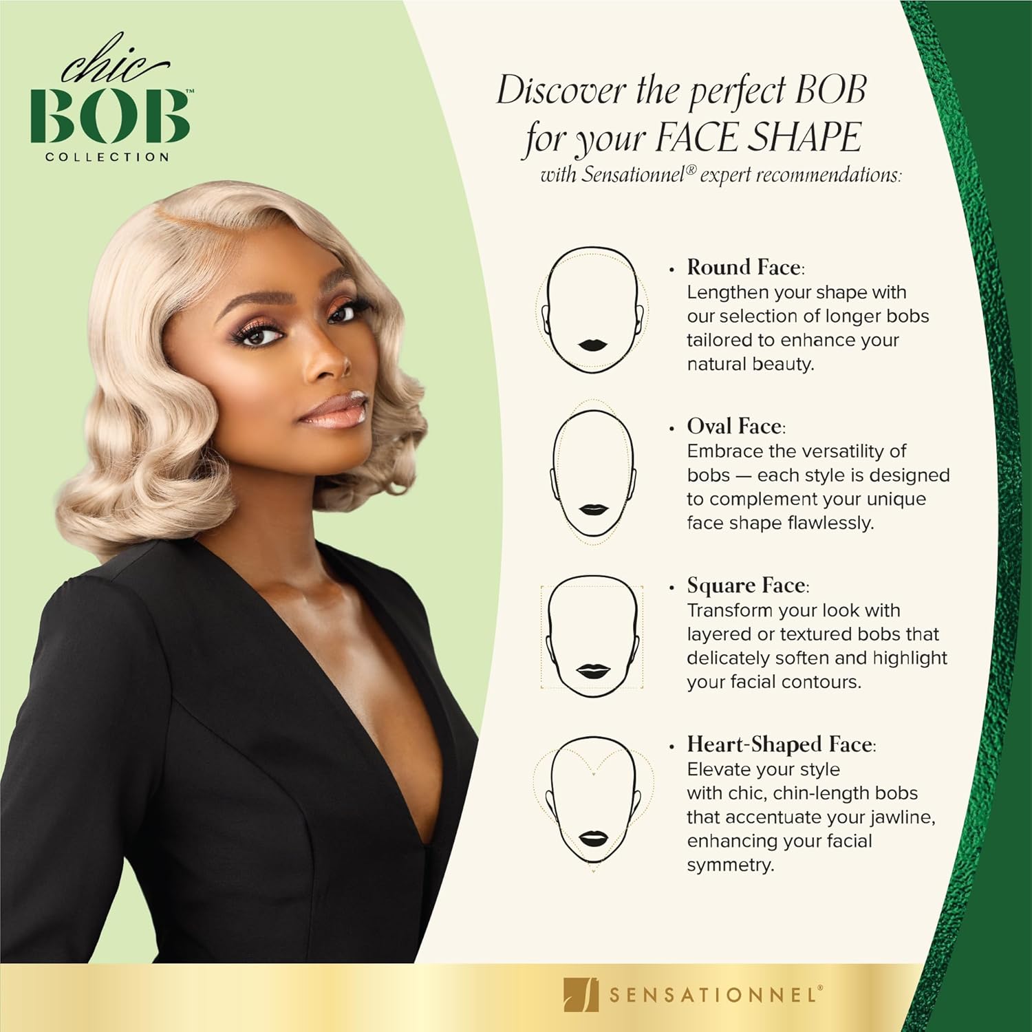 Sensationnel Chicbob Lace Frontwig - Lob Unit 11 Face Framing Glueless Wig Wide 5 Inch Deep Part Synthetic Preplucked Hairline (BEIGEASHBLONDE)