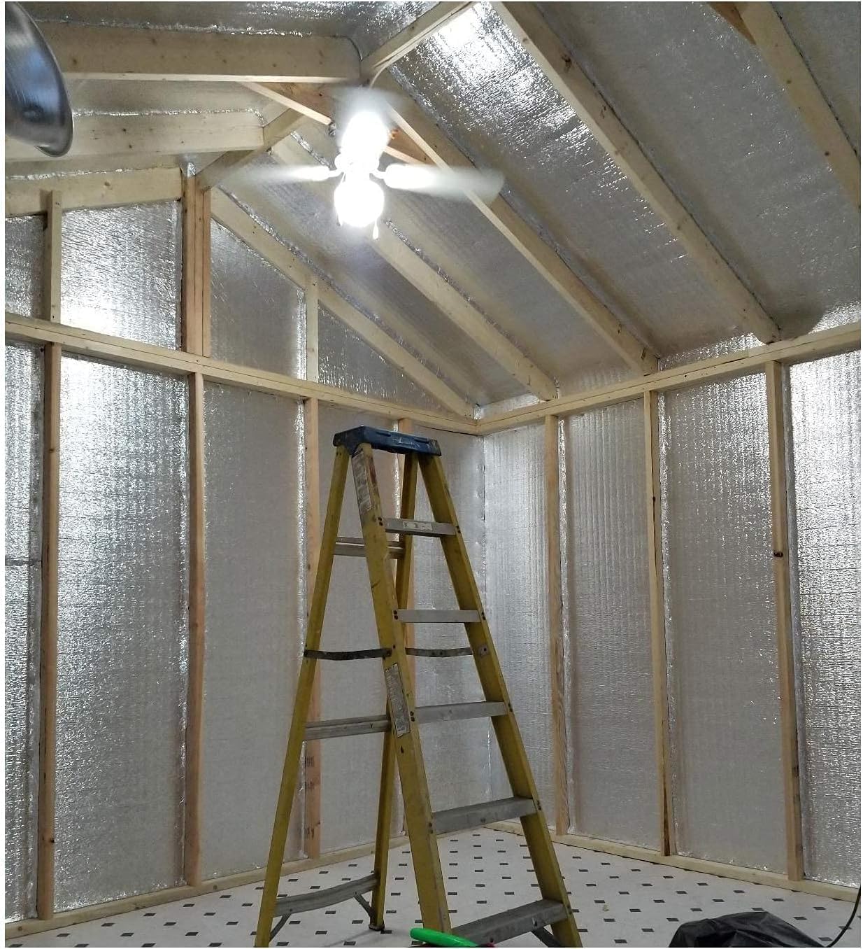 Insulation Film Reflective Insulation Film Double Bubble Insulation Film for Roofs, Walls, Etc.(1x15m)