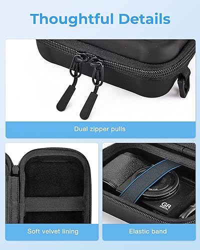 Miniatura 6 de BAGSMART Funda para cámara digital, impermeable y protectora, bolsa pequeña para cámara con 2 formas de transporte, bolsa ligera para cámara Canon