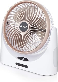 PIFCO P55004BLG Mini USB Fan, 3 Speed Settings, Adjustable Tilt Angle, 9.5 hours Runtime with Quiet Operation, Rechargable, 6 Inch, Rose Gold