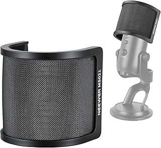 NEEWER Mikrofon Popschutz, dreilagiger Isolationsschutz für Microphone mit 35–55mm Durchmesser, Windschutz Pop Filter für Podcast Streaming Voice Over Gesang und Studioaufnahmen, MS021