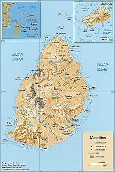 24"x36" Gallery Poster, cia map of Mauritius 1990