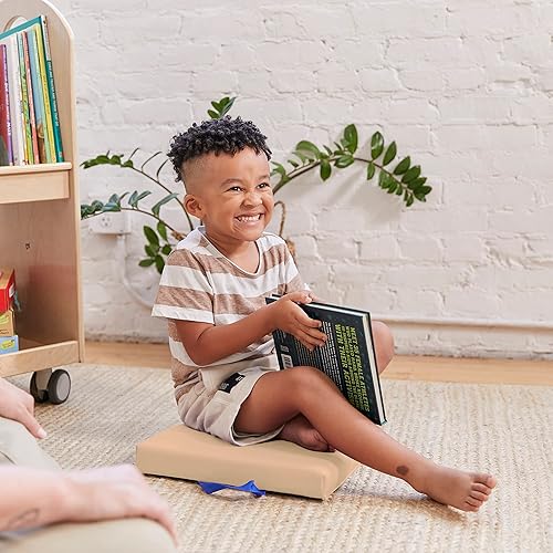 Miniatura 10 de ECR4Kids SoftZone - Cojines de suelo, cuadrados, asientos flexibles, arena, 6 piezas