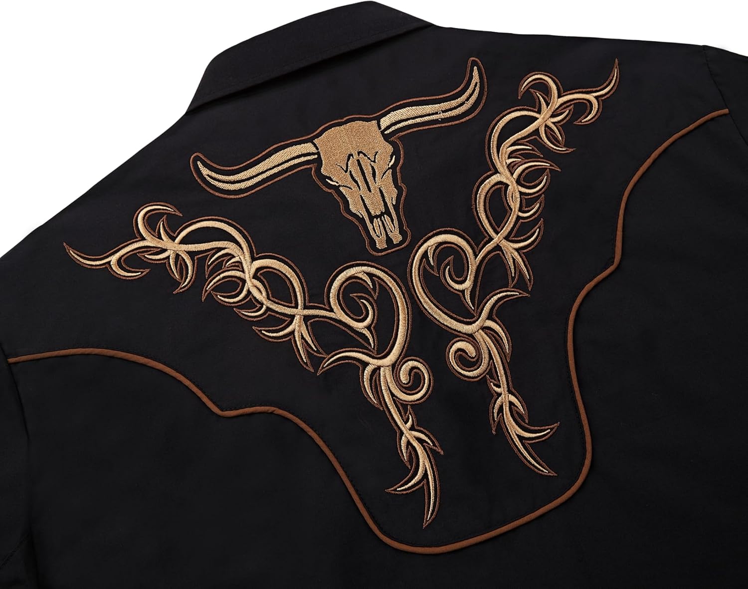 Men's Embroidered Exquisite Bull Head Western Cowboy Shirt Long Sleeve Regular Fit Snap Button Down Shirts - Image 4