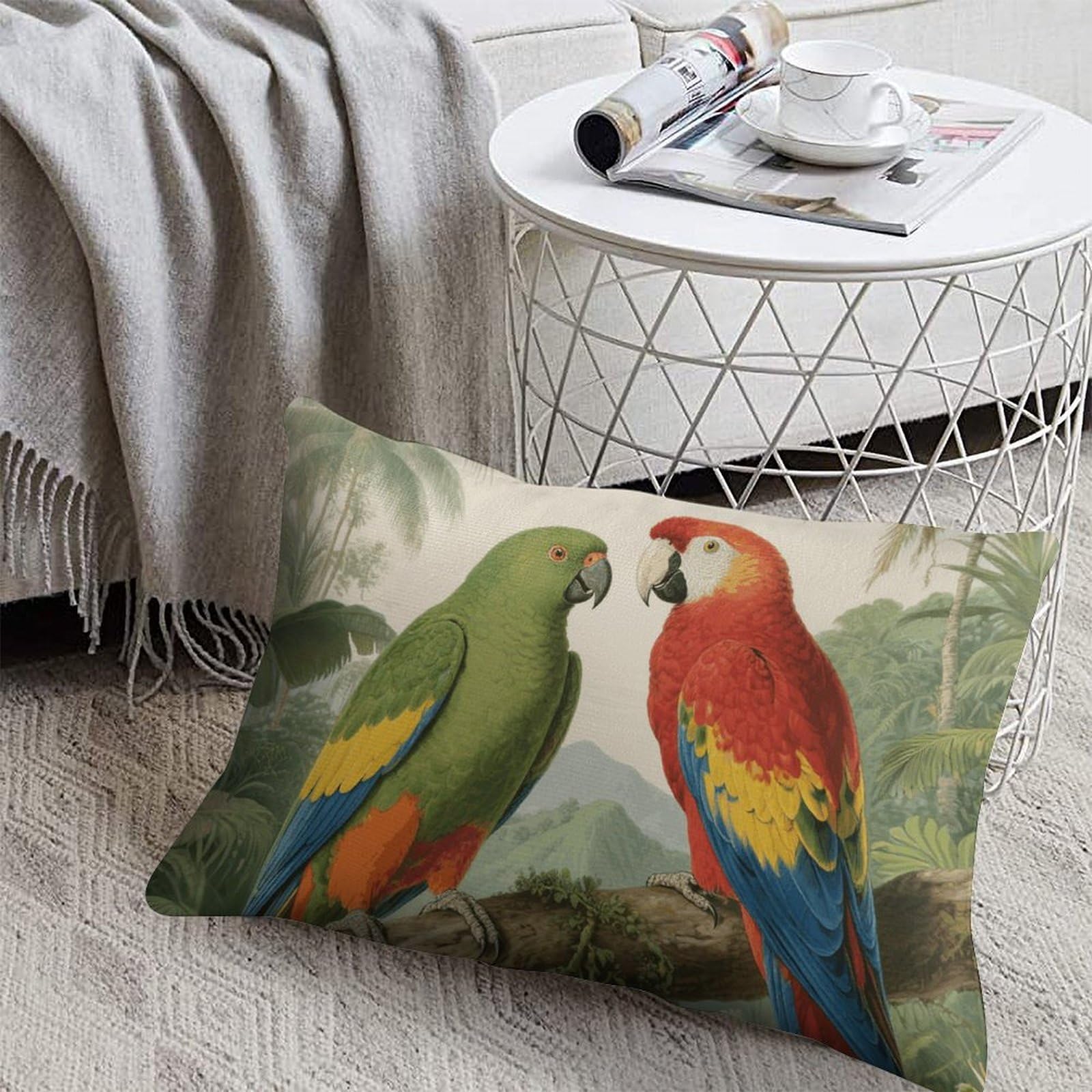 FodPand Decorative Throw Pillow Covers 8x12 Short Plush Parrot Body Pillowcase Cushion Cases with Invisible Zipper Rectangle Lumbar Pillow Shells for Sofa Couch Chair Bed Home Decor