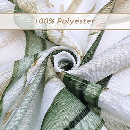 Miniatura 5 de Bonhause Cortina de ducha de hojas bohemias, cortina de baño de acuarela con hojas tostadas y plantas florales, cortina de baño de 72 x 72 pulgadas,