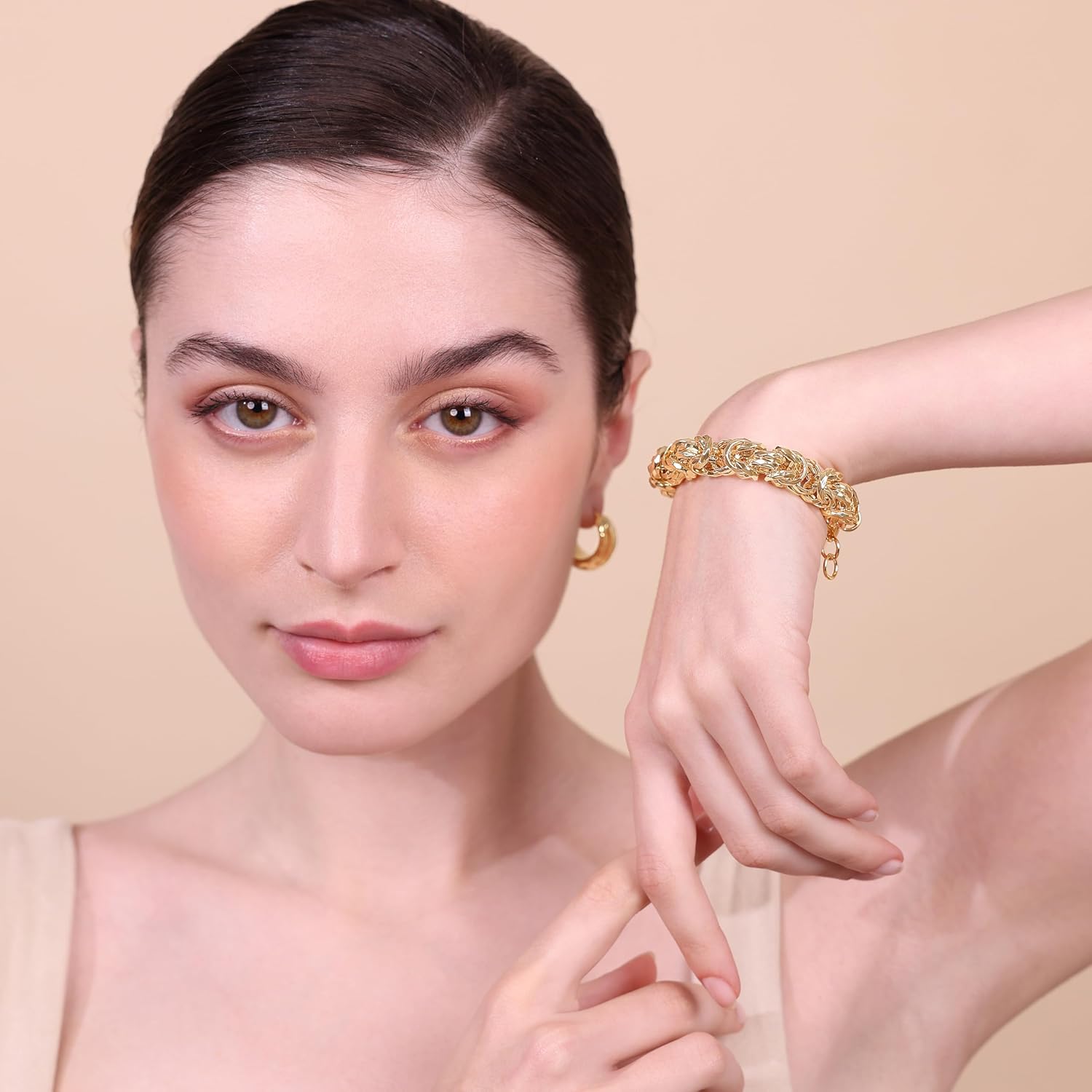 etrusca GIOIELLI 18k Gold Plated Byzantine Bracelet – Chain Bracelet for Women – Women's Jewelry Made in Italy – Elegant Gift for Birthdays, Anniversaries, Women's Day, Mother's Day