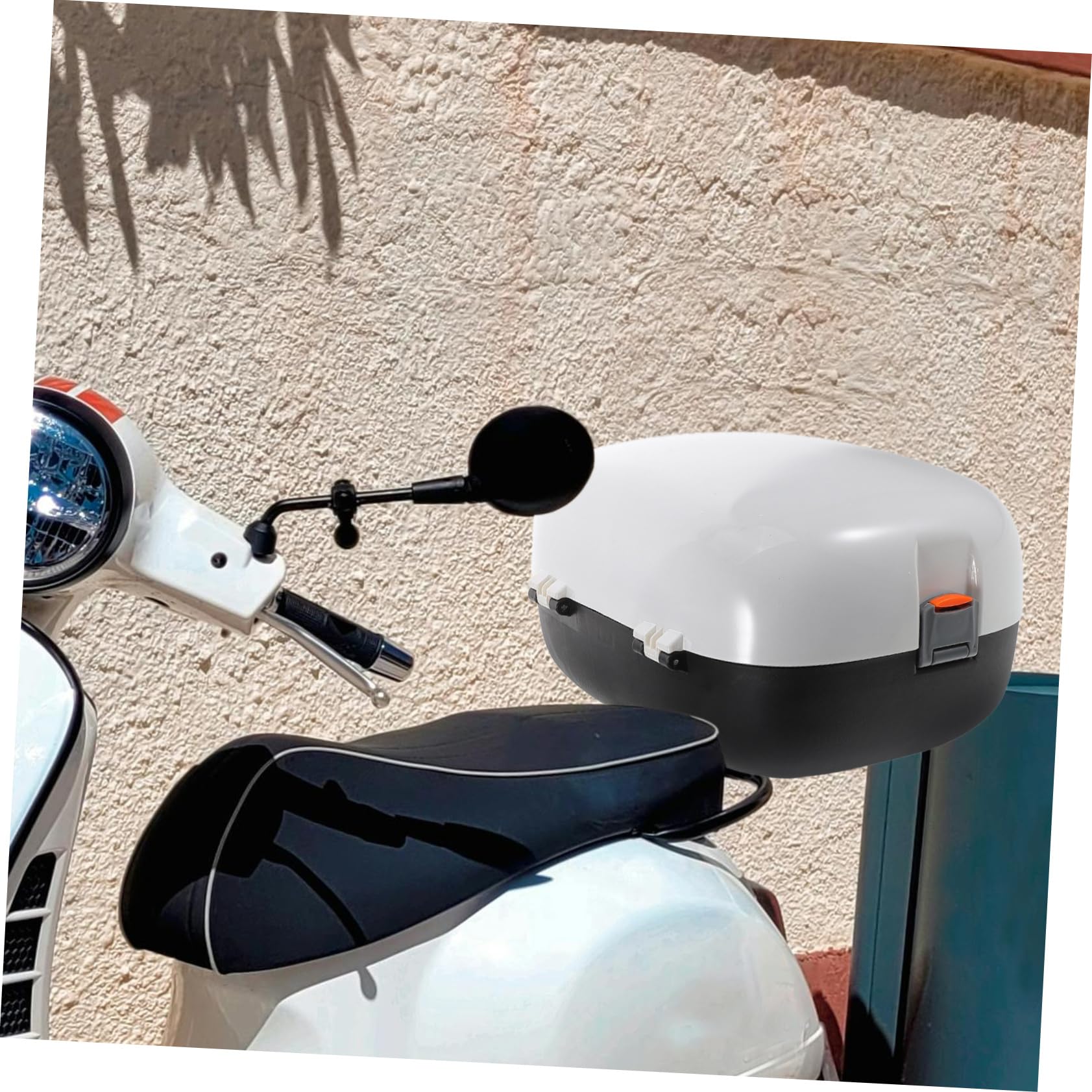 MAGICLULU Coffre Arrière De Étanche Top Case pour Scooter Électrique Coffre De Rangement pour Et Blanc