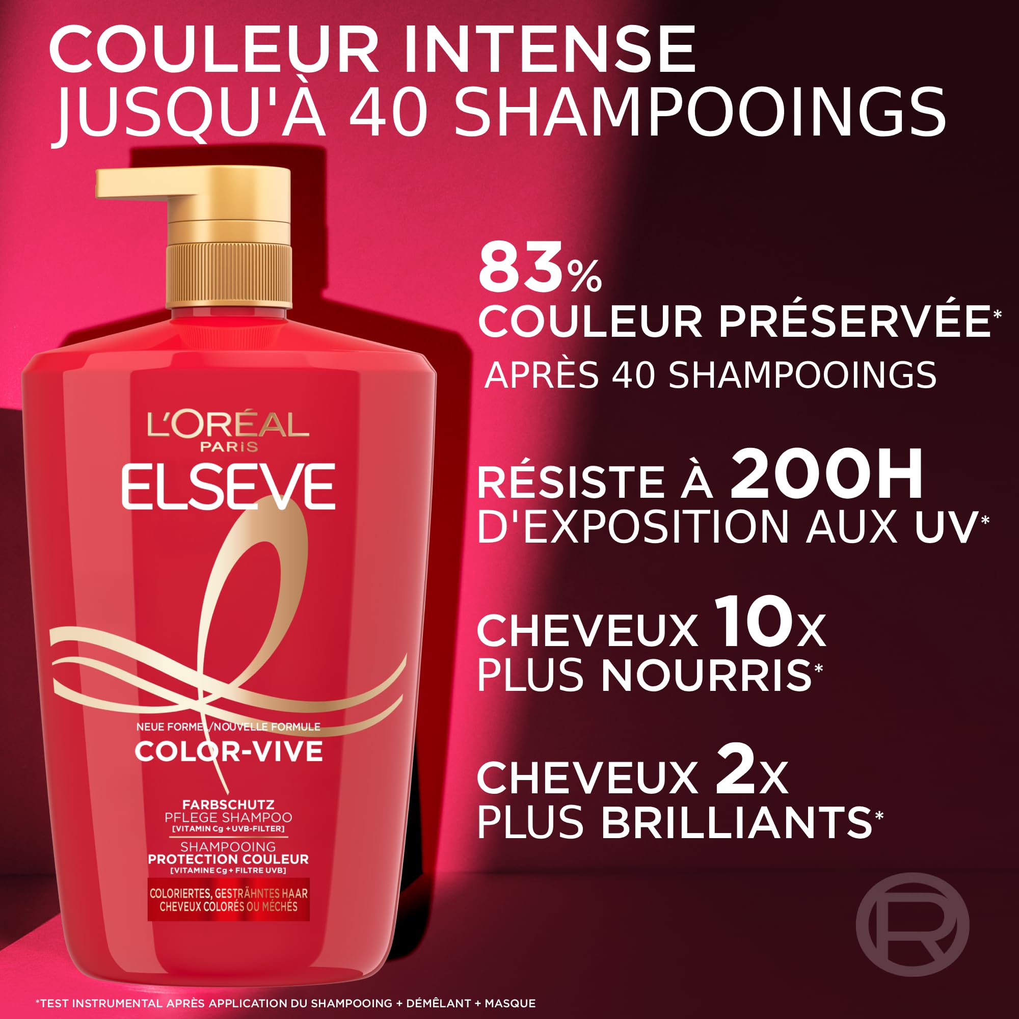 L'OREAL Paris Elseve Color Vive szampon ochronny do włosów farbowanych i z pasemkami z filtrem UV i ekstraktem z piwonii 1000 ml