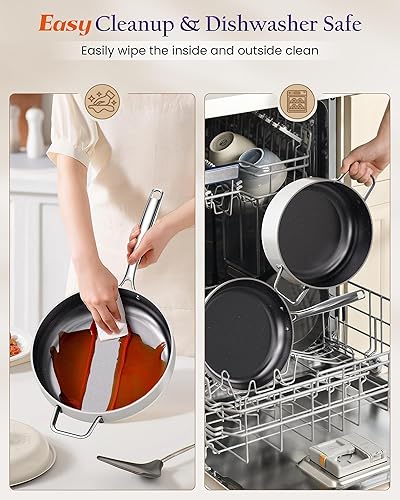 Miniatura 8 de Nuwave Essential Series - Juego de utensilios de cocina de cerámica de 5 piezas, sin PFAS, revestimiento azul Duralon G11, juego de ollas y sartenes