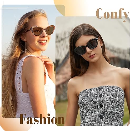 Miniatura 2 de Lentes de lectura bifocales para mujer, diseño de ojo de gato, marco de gran tamaño, bloqueo de luz azul, lentes Oprah elegantes, paquete de 2