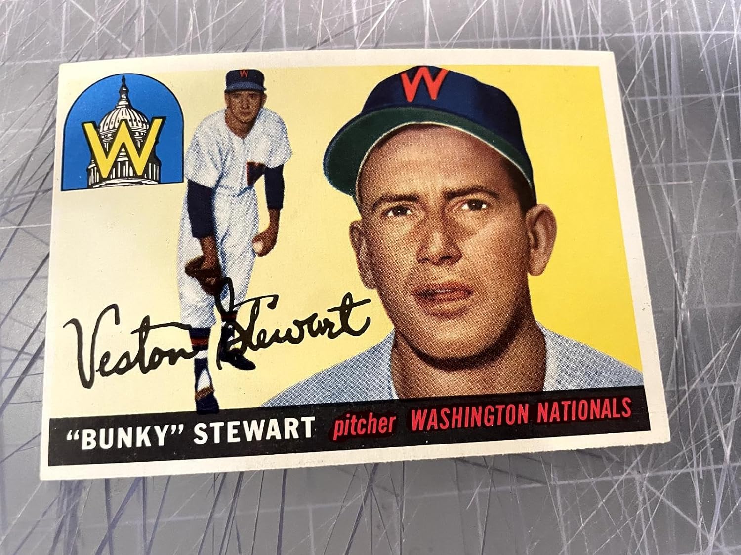 1955 Topps #136 Bunky Stewart Washington Nationals Baseball Card Nm/mt - Slabbed Baseball Cards