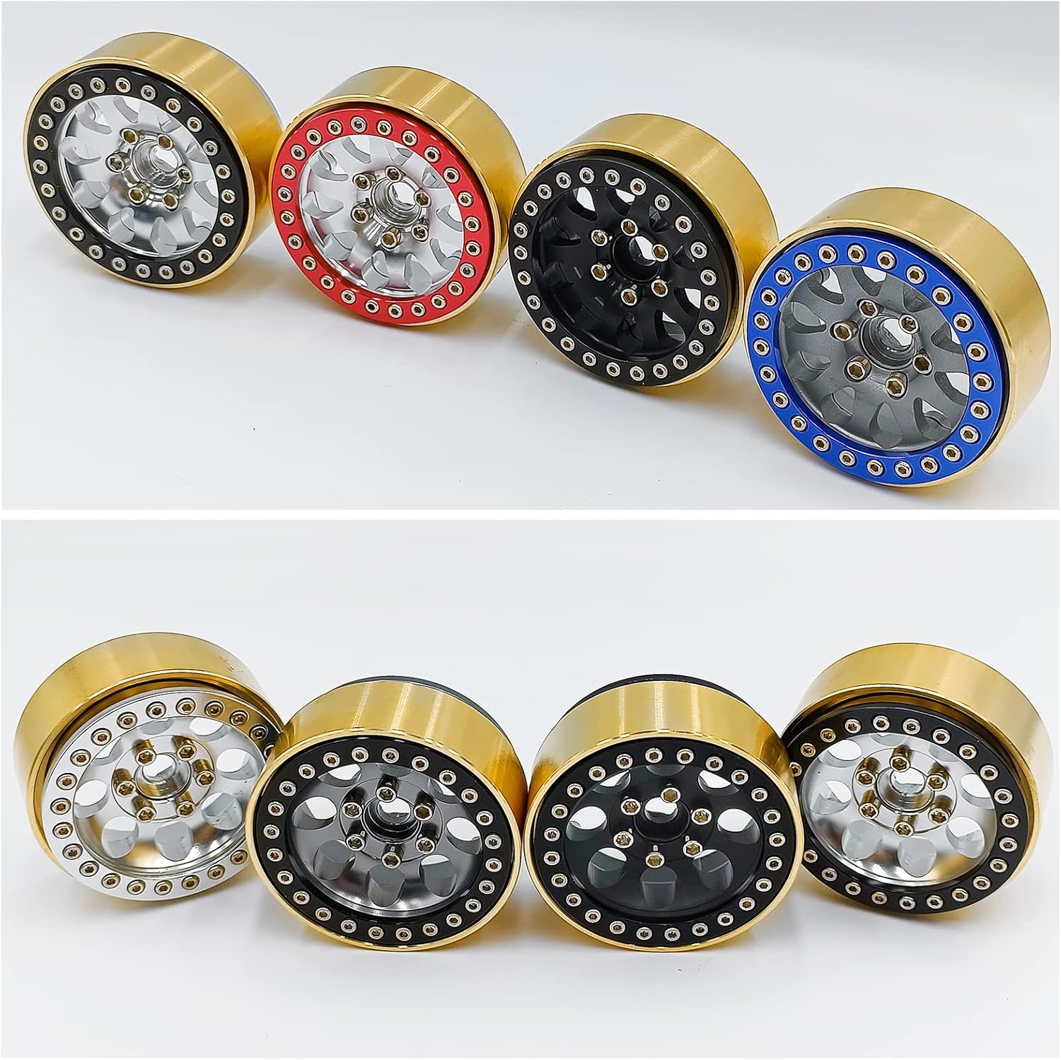 76g Brass Internal Beadlock Ring Clamp Rings Wheel Weights for 1.9inch Wheel Rim Hubs for Axial Scx10 90046 TRX-4 D90 D110, 4pcs/Set