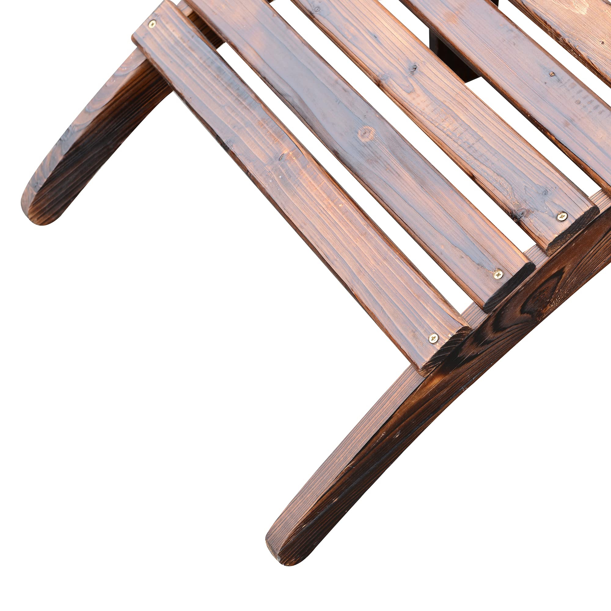 HOMCOM Fauteuil de Jardin Adirondack Chaise Longue Chaise Plage avec Tabouret Bois de Sapin