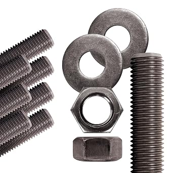 Conquest A307 Unfinished Threaded Rod 1/2"-13 x 18 Inches 8-Pack - Coarse Threaded All-Thread Rods - ASTM A307 Grade A Standard