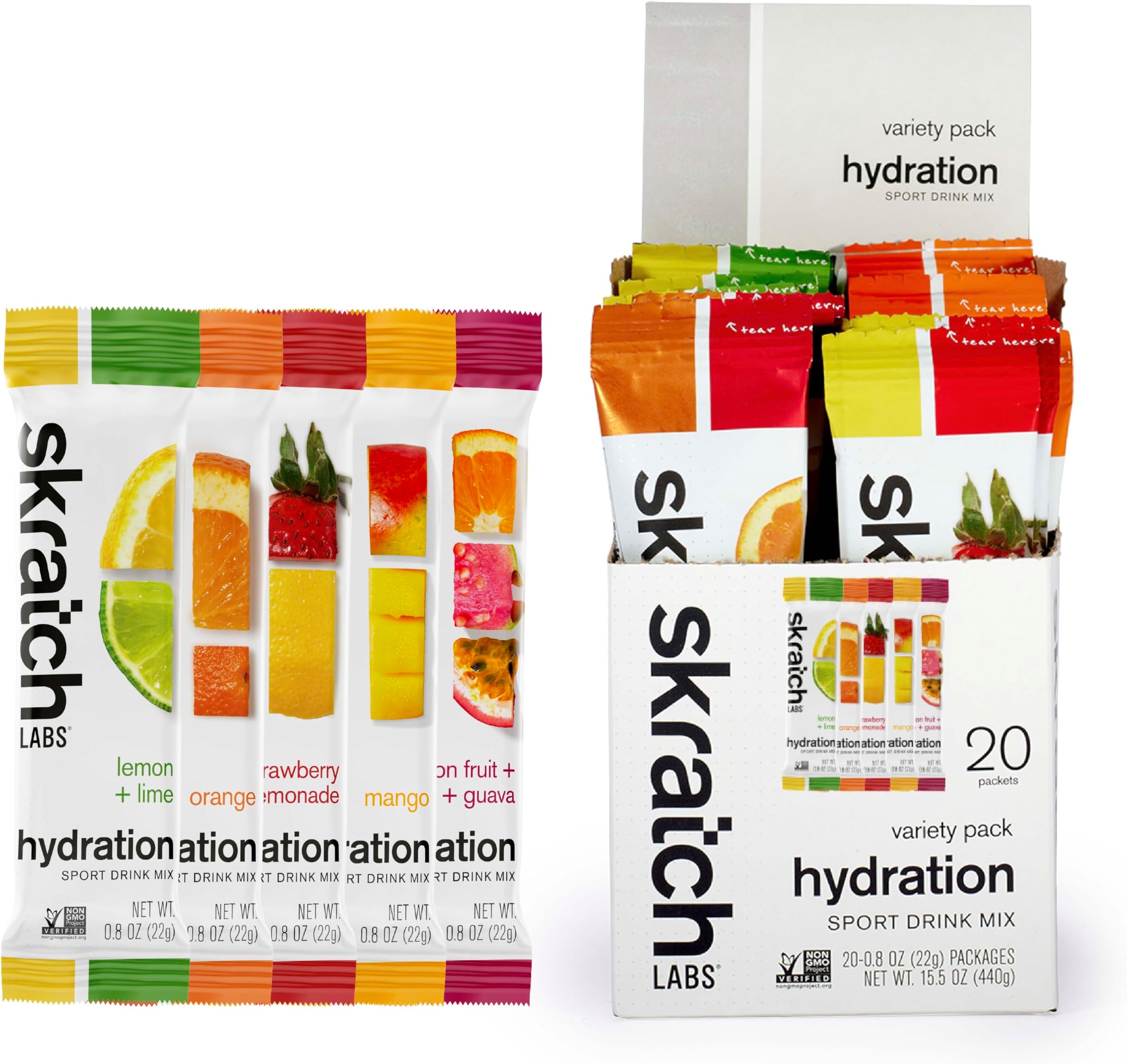 Sport Hydration Drink Mix, Variety Pack (4 of Each Flavor) - Natural, Electrolyte Powder Developed for Athletes and Sports Performance, Gluten Free, Vegan, Kosher