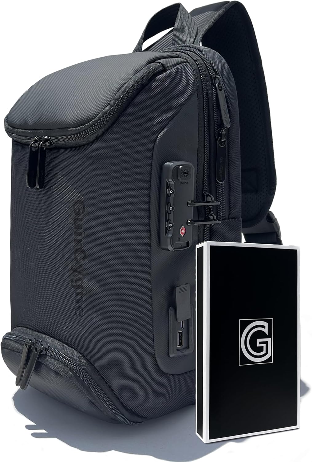 Sling Backpack for Men with TSA Lock - Birthday Gifts for Him Business Travel Anti-Theft Multi-Compartment Shoulder Bag with USB Charging Port for Commuters and Travelers