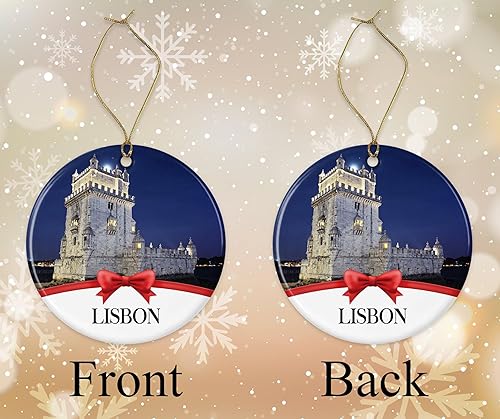 Miniatura 2 de Adorno de Navidad de Lisboa, adornos de Navidad, colección de recuerdos de viaje, regalo para la familia, adorno de árbol de Navidad, viajes por la