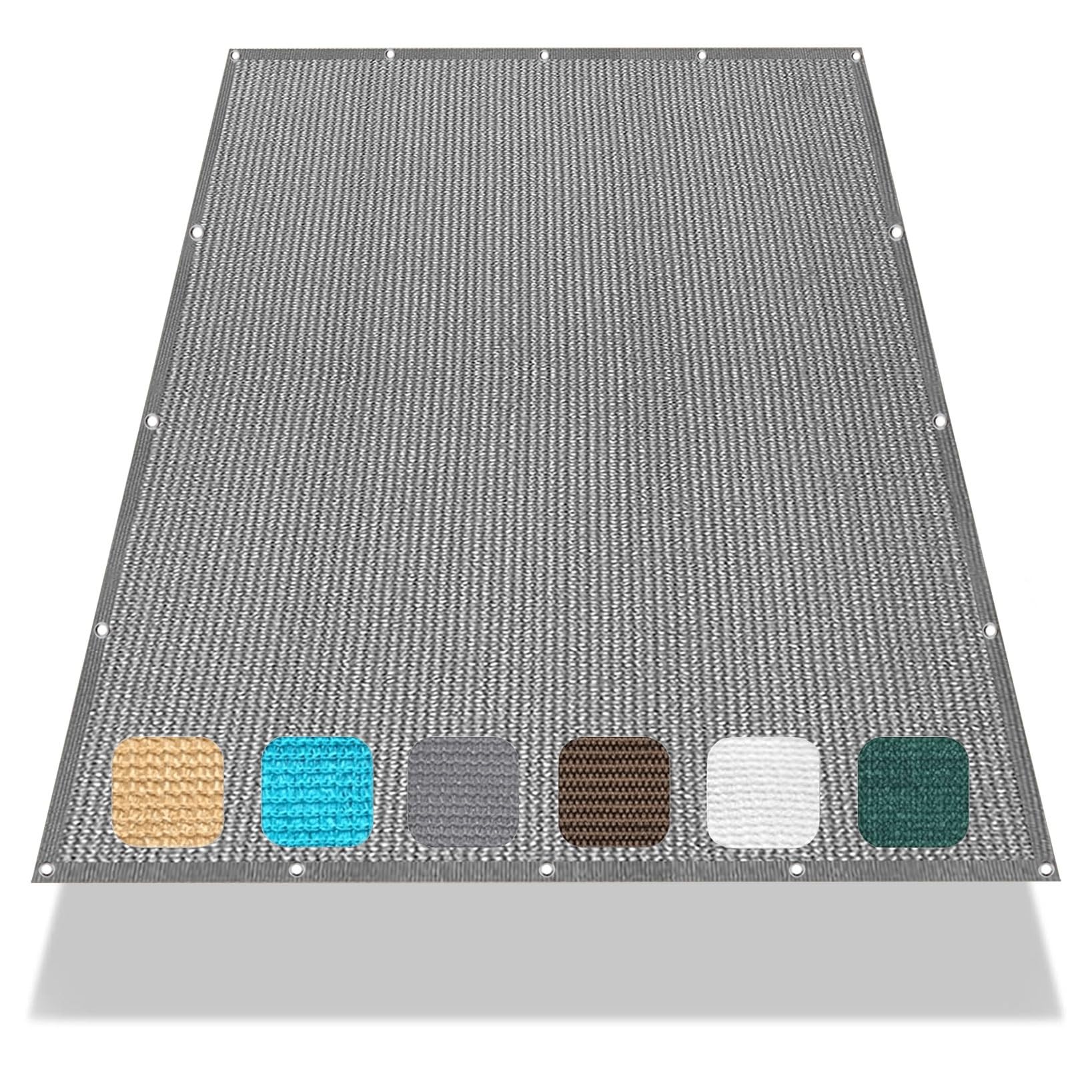 Voile d'ombrage gris clair 2.2x5m anti-UV et filet brise-vent pour terrasse