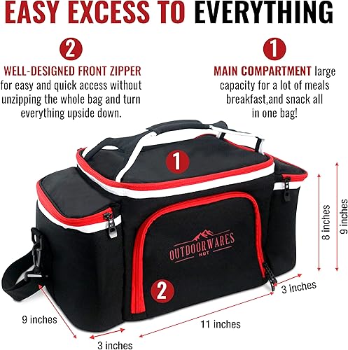 Bolsa térmica aislada por Outdoorwares de gran capacidad duradera, para mantener los alimentos y bebidas a la temperatura adecuada, buena para