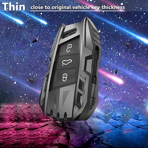 Miniatura 6 de Funda para llavero Volkswagen con llavero, elegante y duradera funda de protección de aleación de zinc compatible con VW Jetta Atlas Golf Passat