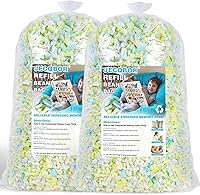 Vista 12 de Jecqbor Relleno de espuma viscoelástica triturada de 5 libras para puf, relleno de puf de alta densidad, relleno de espuma viscoelástica de alta