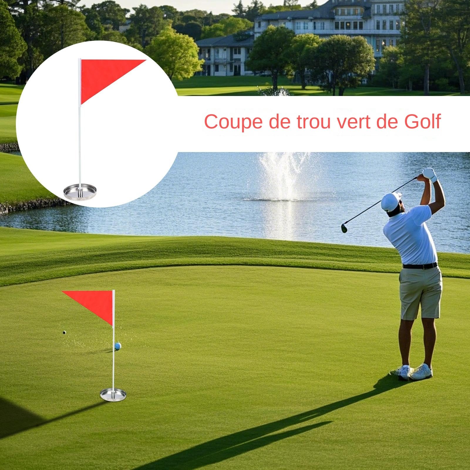Fanion de Trou de Golf | Aide d'Entraînement au Putting en Intérieur, Tasse de Golf Portable avec Drapeau pour Adultes