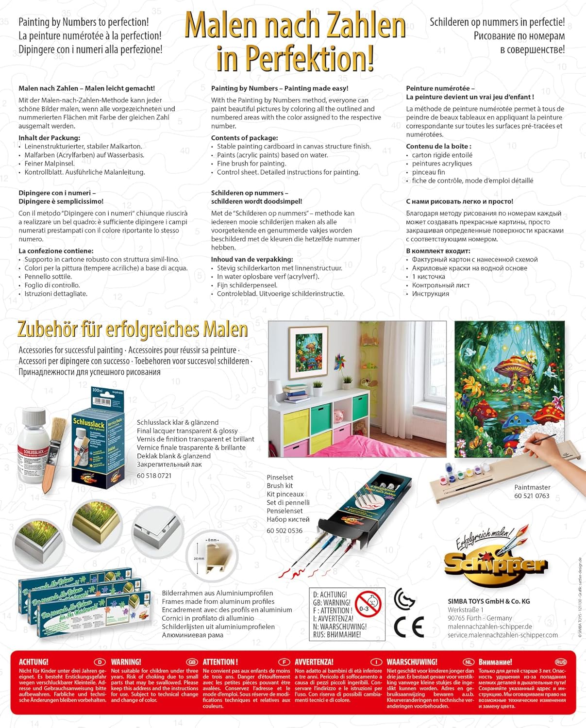 Schipper Magic Mushroom Village Paint by Number Kit