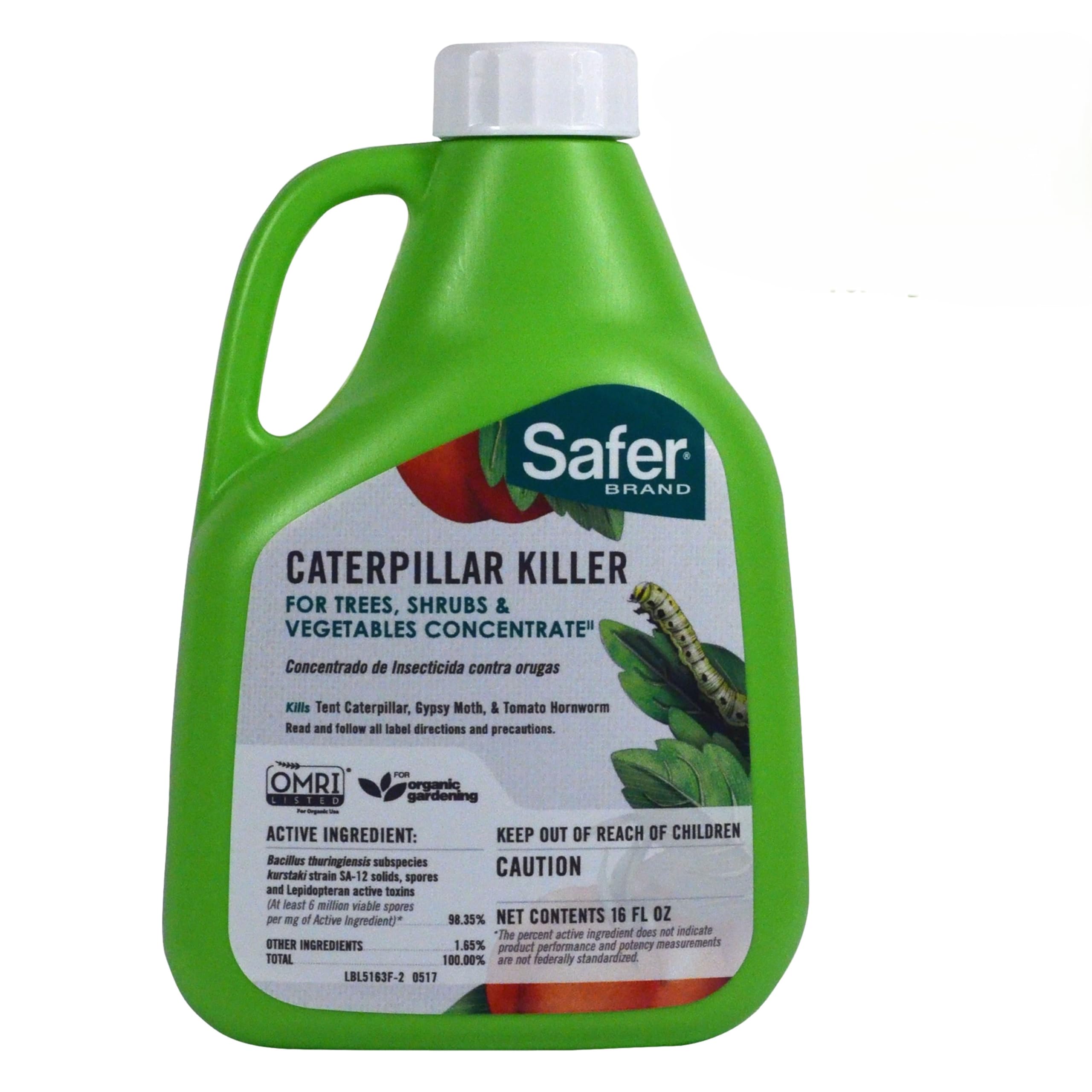 Safer Brand 5163 Caterpillar Killer II Concentrate, 16 Oz For Insects