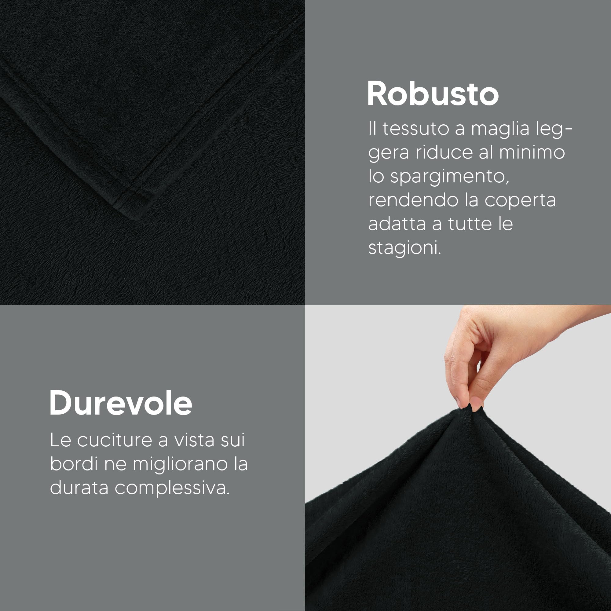 Utopia Bedding Coperta Pile Blanket [150x200 cm, Nero] Coperta Calda per Letto, Divano, Sedia e Divano - 300 GSM Morbida, Accogliente e Spessa per Tutte le Stagioni