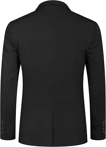 Miniatura 3 de COOFANDY Chaqueta casual para hombre, chaqueta deportiva ajustada para traje de negocios, chaquetas de un botón