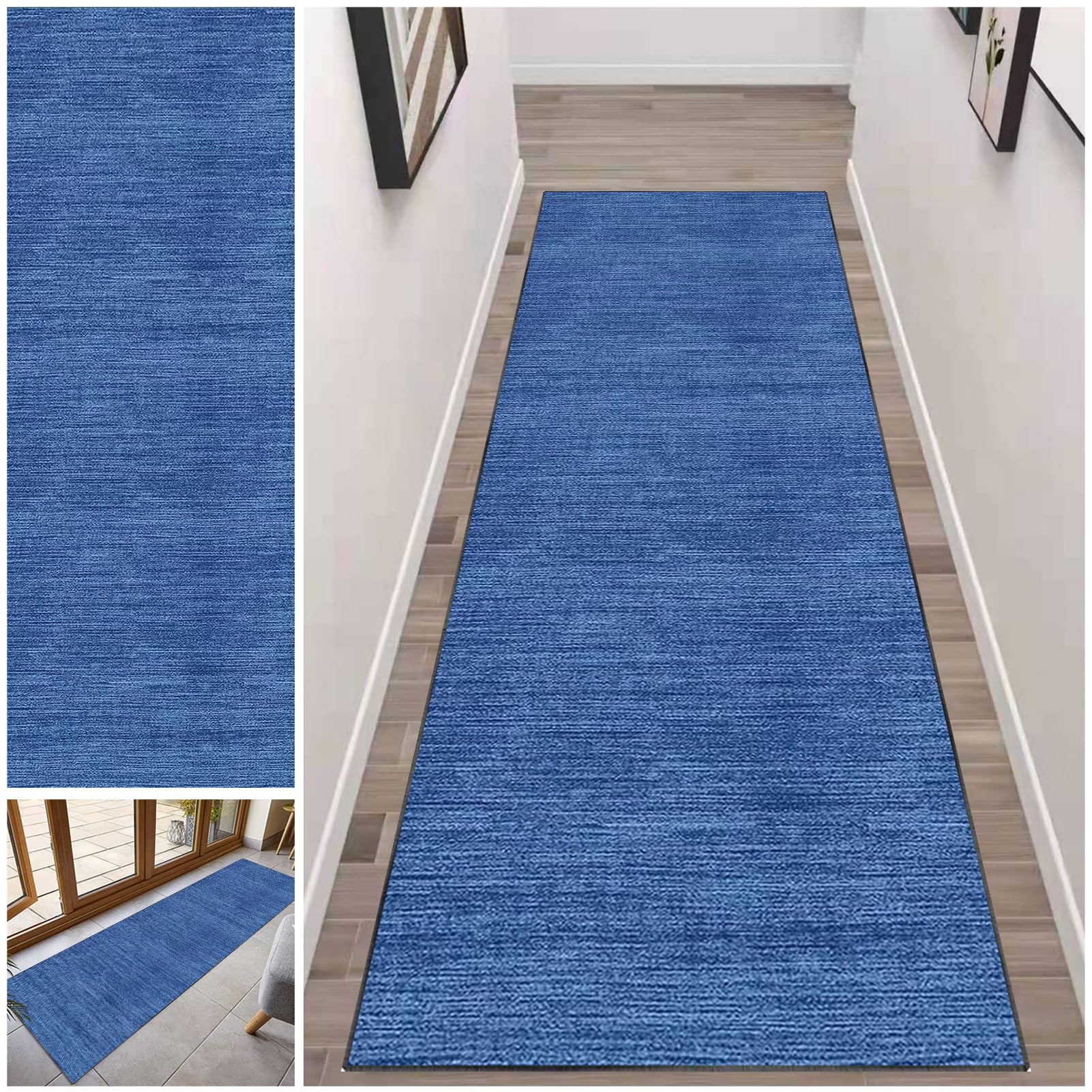 Fcenghox Runner Rug for Hallway Long Non Slip Kitchen Runners Rug 40 x 80 cm Washable Absorbent Door Runner Mats Carpet Runners for Hallways Hall Narrow Rugs Entrance Mat Kitchen Anti-slip Floor Mats