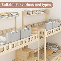 Vista 6 de Protectores de riel de cama para niños pequeños, rieles de cama ajustables con seguridad, rieles laterales de cama para cama individual, Gris