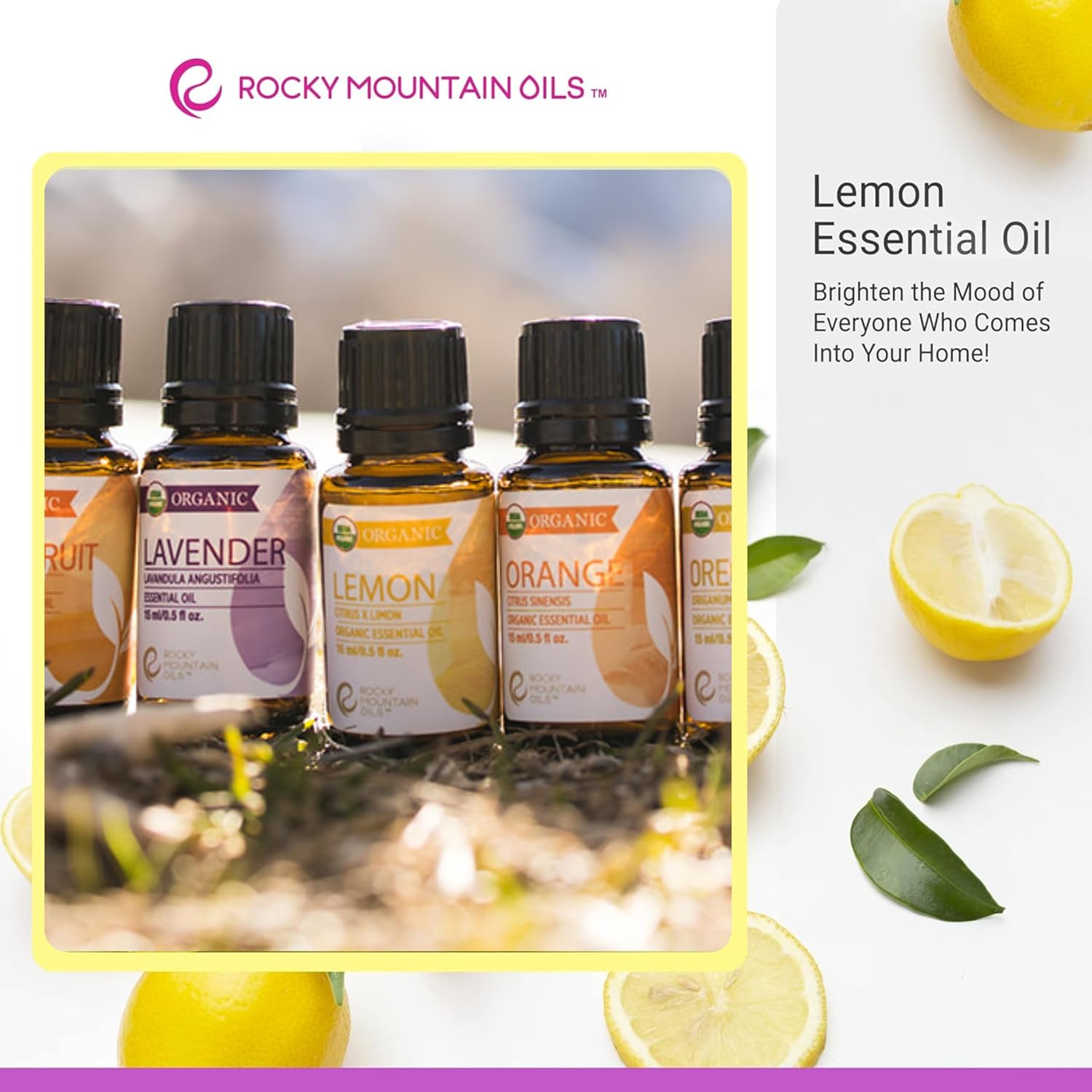 Organic Lemon Essential Oil 15ml (Pack of 2)