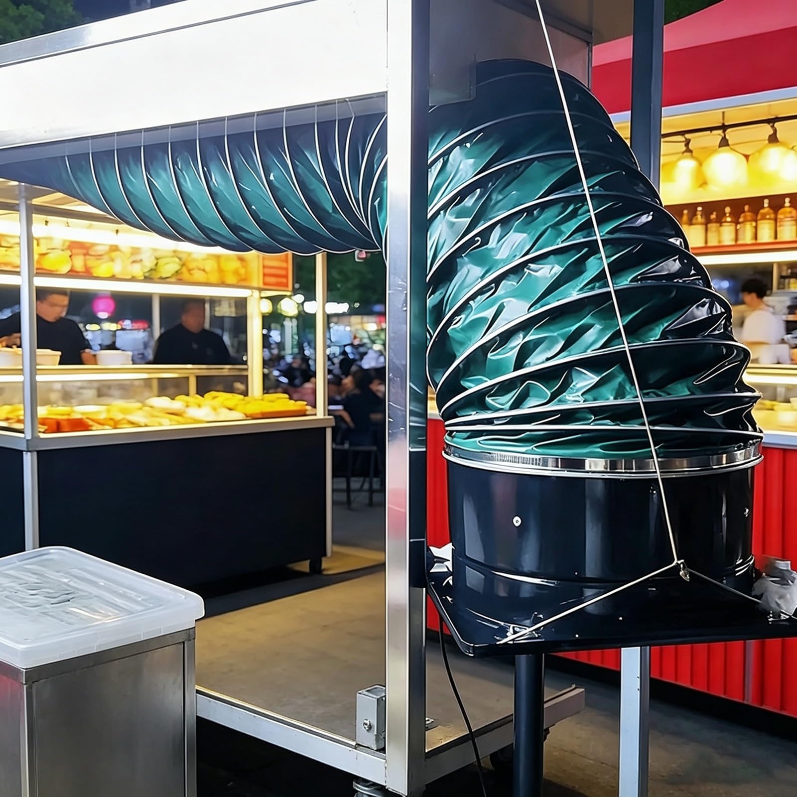 Mlyaye Dia-10Cm/3.9'' Street Food Cooker Hood Vent Extractor Fan Ducting Ventilation Kit