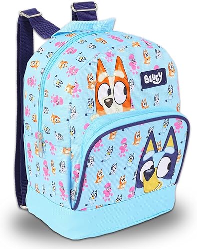Miniatura 2 de Bluey Paquete de mini mochila Mochila de lona de 10 pulgadas con bolsillo frontal y botella de agua Juego de mochila Bluey y Bingo para niños