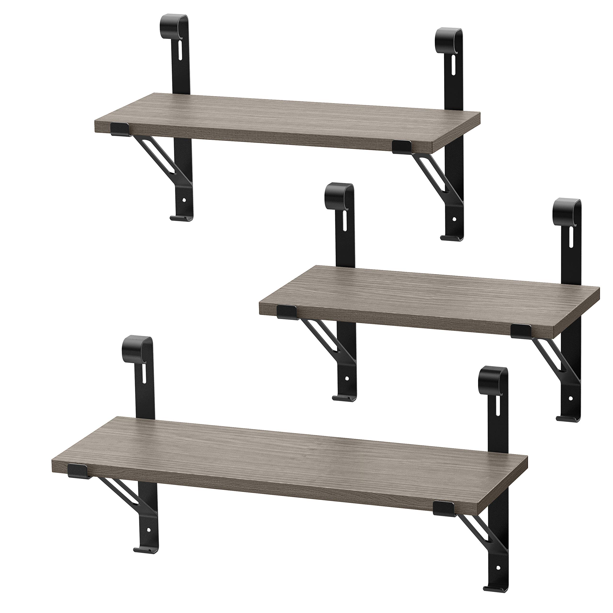 Buy Tokkidas Rustic Floating Shelves, Set of 3 Paulownia Wood Shelves