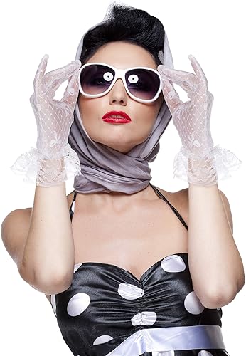 Miniatura 2 de SATINIOR Ladies Lace Gloves for Women Tea Party Elegant Mesh Dress up Gloves for Halloween Prom Cosplay Opera Parties Wedding