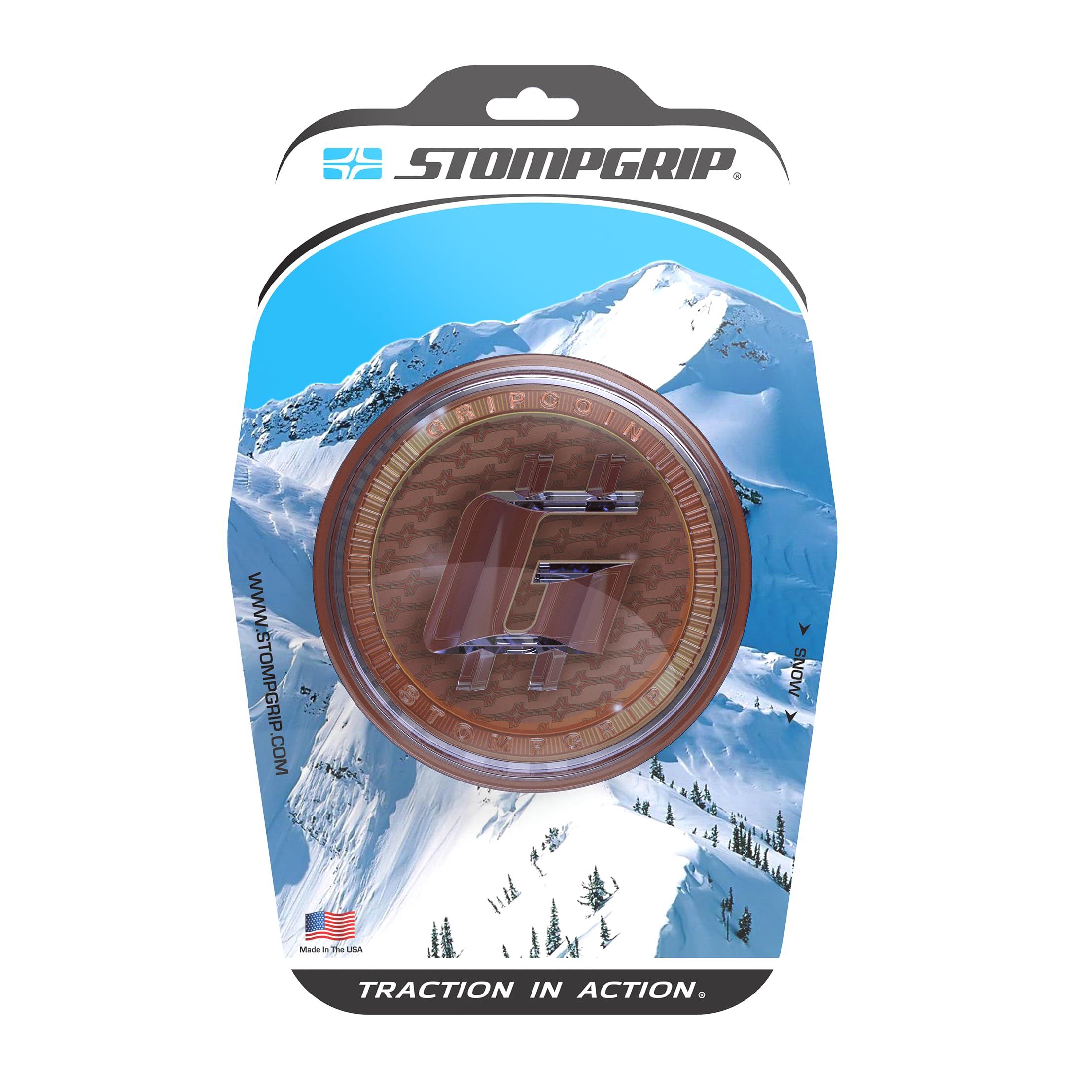 STOMPGRIP Gripcoin - Tappetino da snowboard di alta qualità, collezione Vice, decalcomania 3D, colore: rame