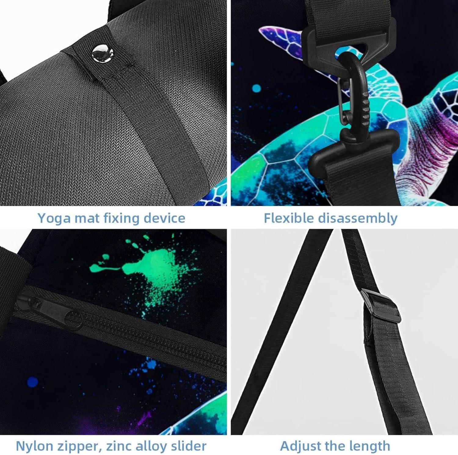 Yoga Mat Bag, Gym Workout Bag with Shoe Compartment, Giraffe Sunflowers Pilates Bag for Women, Quick Access Storage Yoga Tote Bag for Sports Travel Office