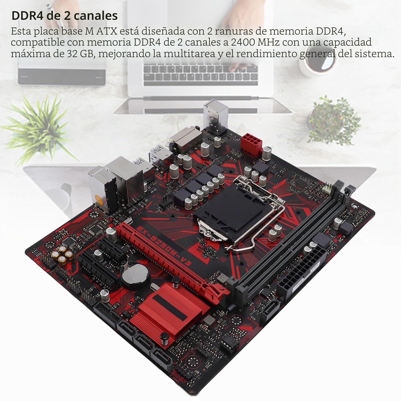 Placa Base B250M V3, M ATX, 2 Ranuras DIMM DDR4 para LGA 1151 de 7.ª y 6.ª Generación para Procesador Core I7, I5 y I3 de 14 NM, Compatible con Placa Base de Computadora con 2