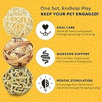 Vista 3 de SunGrow Assorted Rabbit Chew Balls, Teething Activity Toy for Pocket Pets, Improves Dental Health, Environment Friendly, Stress Reliever