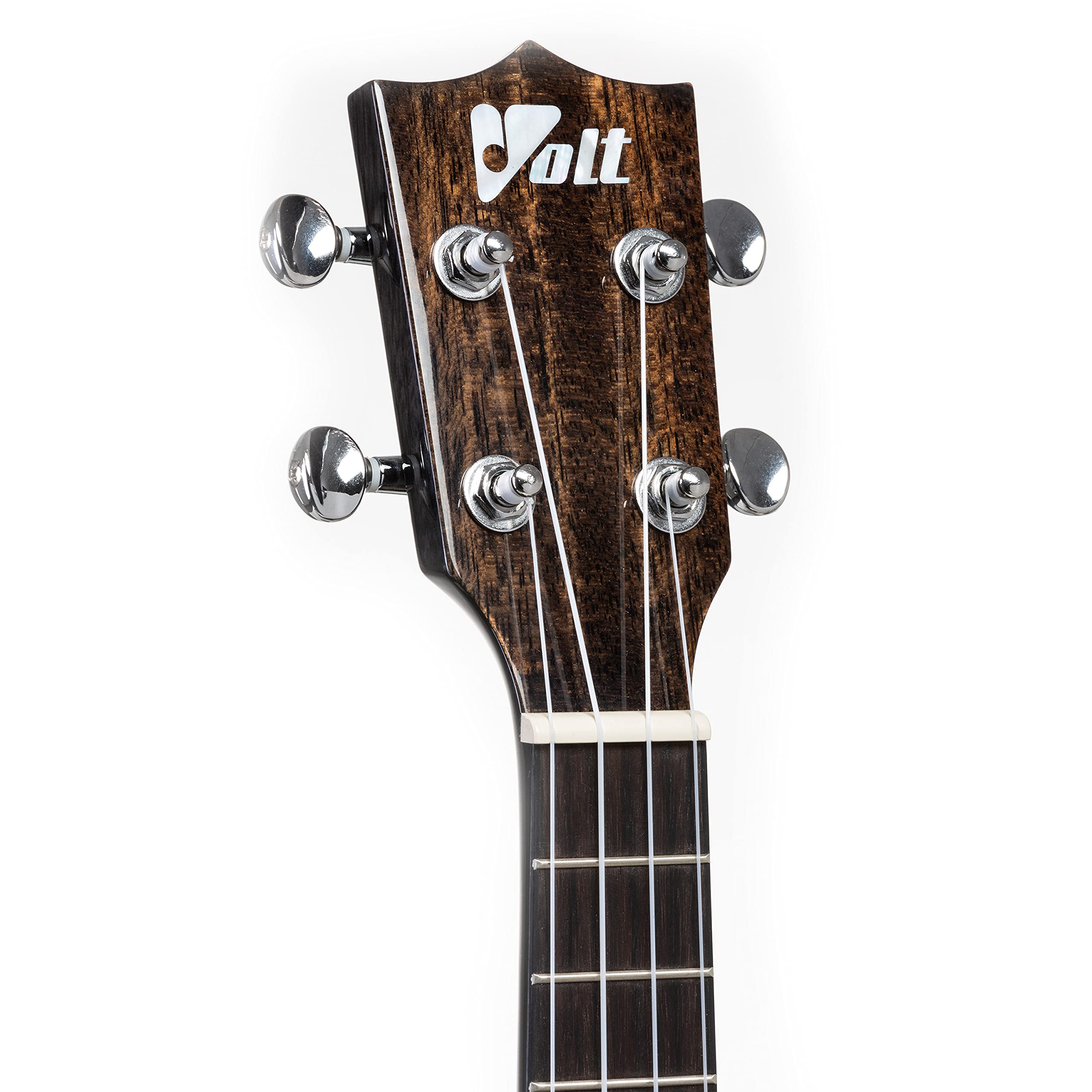 VOLT - Ukulele Siena, dimensioni: tenore, copertina in mogano, tastiera: palissandro, finitura lucida, ornamenti in madreperla, lunghezza: ca. 660 mm, con bottoni per cintura, custodia imbottita